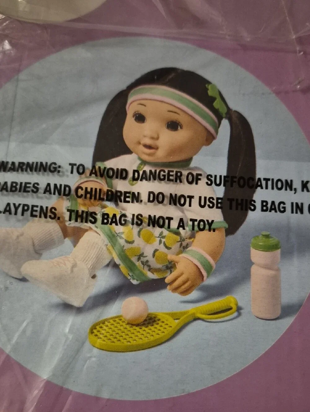 Kids Tennis Player Doll Outfit in White, Green & Yellow Doll 14